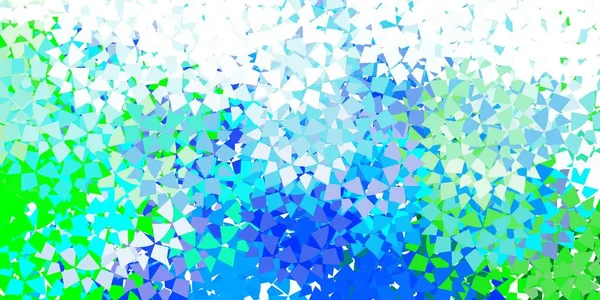 Plantilla Vectorial Azul Claro Con Cristales Triángulos Gradiente Abstracto Ilustración — Vector de stock