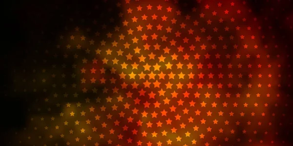 Layout Vetorial Laranja Escuro Com Estrelas Brilhantes Ilustração Decorativa Com — Vetor de Stock