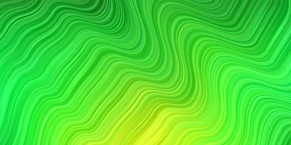 Light Green Yellow Vector Background Bent Lines Gradient Illustration Simple — Vetor de Stock