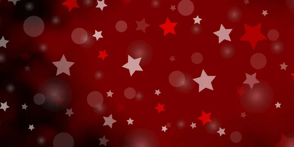 Dark Orange Vector Backdrop Circles Stars Abstract Design Gradient Style — Stok Vektör