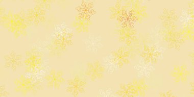 Light yellow vector doodle pattern with flowers. Colorful flowers in natural style on simple background. Pattern for women day promotion.