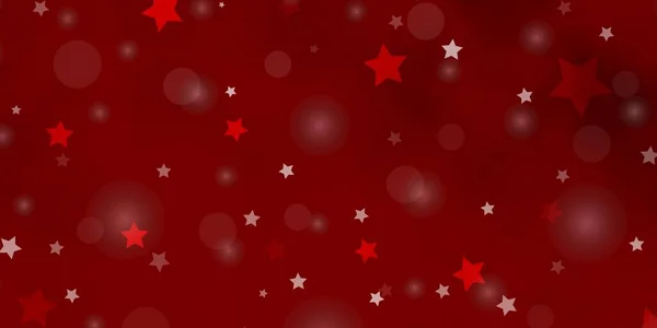 Light Orange Vector Backdrop Circles Stars Glitter Abstract Illustration Colorful — Διανυσματικό Αρχείο