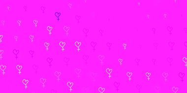 Light Purple vector texture with women rights symbols. Simple design in abstract style with women rights activism. Elegant design for wallpapers.