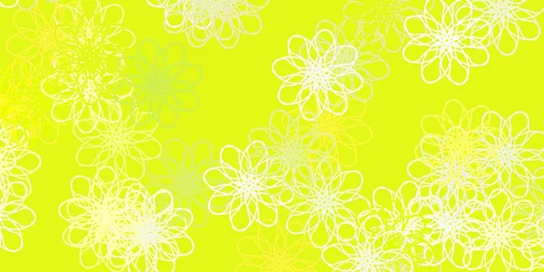 Hellgrüne Rote Vektor Doodle Textur Mit Blüten Bunte Blumen Natürlichem — Stockvektor