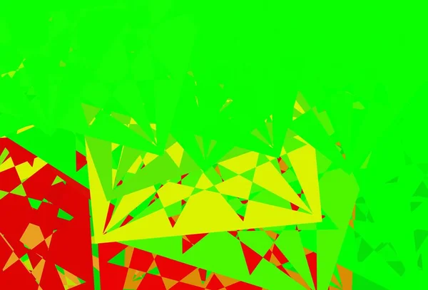 Светло Зеленая Красная Векторная Текстура Случайными Треугольниками Иллюстрация Веб Материала — стоковый вектор