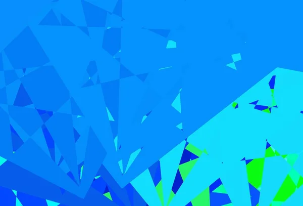 Azul Oscuro Textura Vectorial Verde Con Triángulos Aleatorios Ilustración Con — Vector de stock