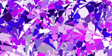 Üçgen şekilli açık mor vektör şablonu. Soyut tarzda, üçgen ve çizgilerle basit bir tasarım. Insperarion için tasarımı başlat.