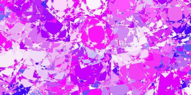 Açık pembe, üçgenli mavi vektör arkaplan. Soyut renkli üçgen şekilli illüstrasyon. Duvar kağıtları için desen.