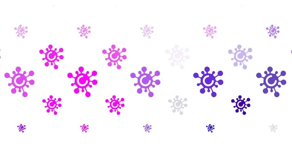 Светло Фиолетовый Векторный Шаблон Знаками Гриппа Красочные Градиентные Символы Болезни — стоковый вектор
