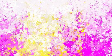 Açık pembe, üçgen şekilli sarı vektör düzeni. Üçgen şekilli, şekilli muhteşem soyut çizimler. Reklamlar için şablon.