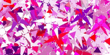 Açık pembe, üçgen formlu sarı vektör düzeni. Üçgen şekilleri soyut bir şekilde renk değişimine sahiptir. Insperarion için tasarımı başlat.