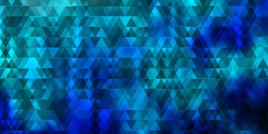 Işık Mavisi vektör şablonu, çizgiler, üçgenler. Renkli üçgenli soyut gradyan tasarımı. Broşürler, broşürler için desen