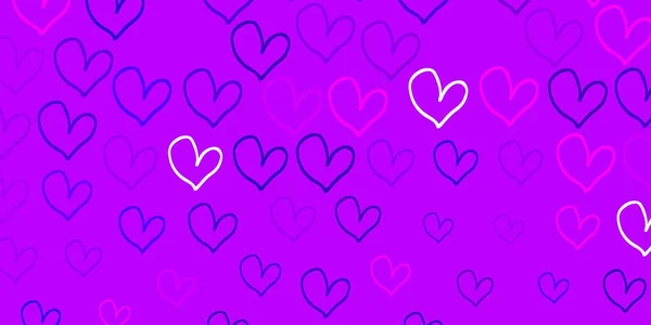 Світло Фіолетовий Векторний Фон Солодкими Серцями Простий Дизайн Абстрактному Стилі — стоковий вектор