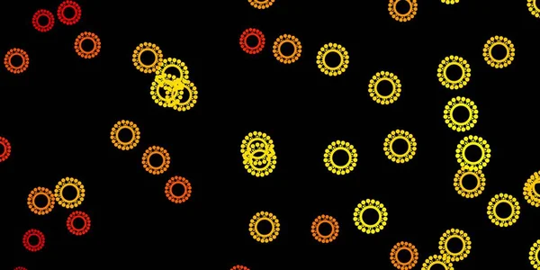 Dunkelgelber Vektorhintergrund Mit Virussymbolen Bunte Abstrakte Illustration Mit Medizinischen Verlaufsformen — Stockvektor