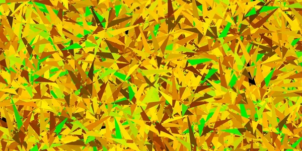 Modèle Vectoriel Vert Foncé Jaune Avec Cristaux Triangles Design Décoratif — Image vectorielle