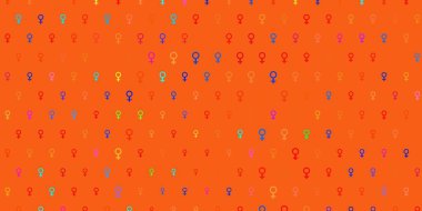 Açık mavi, feminizm unsurlu sarı vektör deseni. Değişken feminizm şekilli renkli bir illüstrasyon. Uluslararası Kadınlar Günü için Tasarım.