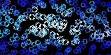 Lekeli koyu pembe, mavi vektör arka plan. Parlak renkli ve soyut küreler içeren bir resim. Duvar kağıtları, perdeler için desen.