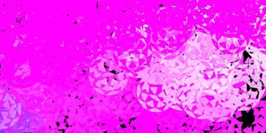 Açık Mor, çokgen formlu pembe vektör arkaplan. Modern tarzda üçgen şekilli akıllı soyut çizimler. Duvar kağıtları için desen.