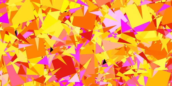 Dunkelrosa Gelbe Vektortextur Mit Zufälligen Dreiecken Einfaches Design Abstrakten Stil — Stockvektor