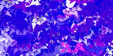 Açık mavi, üçgen formlu kırmızı vektör düzeni. Renkli üçgenler aralığıyla soyut bir illüstrasyon. İniş sayfaları.