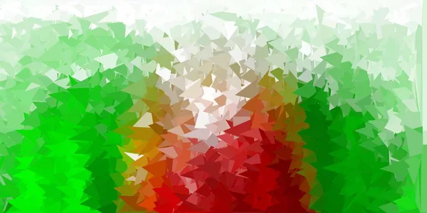 Texture Verde Chiaro Rossa Del Poli Triangolo Vettoriale Illustrazione Astratta — Vettoriale Stock