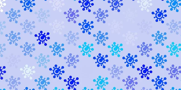 Licht Blue Vector Achtergrond Met Covid Symbolen Kleurrijke Abstracte Illustratie — Stockvector