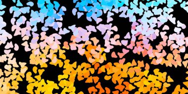 Lacivert, sarı vektör arkaplan ve rastgele şekiller. Soyut tarzda renkli şekilli bir illüstrasyon. Duvar kağıdı seti için zarif tasarım.