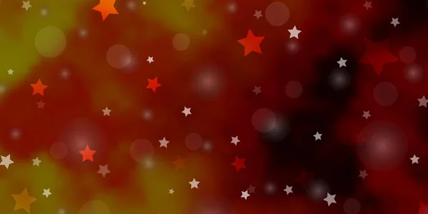 Disposition Vectorielle Orange Clair Avec Cercles Étoiles Illustration Colorée Avec — Image vectorielle