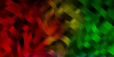 Wry çizgileri olan çok renkli ışık vektör düzeni. Eğimli yay ile soyut illüstrasyon. Reklamlar ve reklamlar için desen.