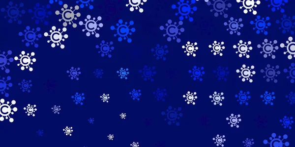 Fond Vectoriel Bleu Clair Avec Des Symboles Virus Symboles Maladie — Image vectorielle