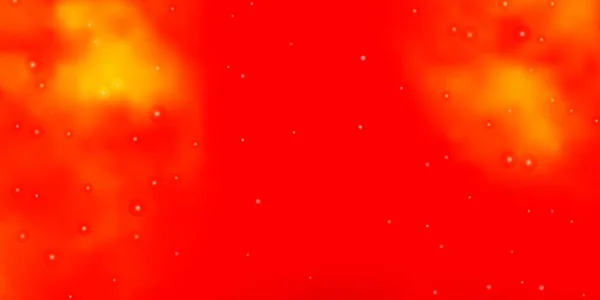 Heller Orangefarbener Vektorhintergrund Mit Kleinen Und Großen Sternen Leuchtend Bunte — Stockvektor