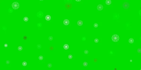 Ljusgrön Gul Vektor Klotter Mönster Med Blommor Gradient Rgstarka Abstrakta — Stock vektor