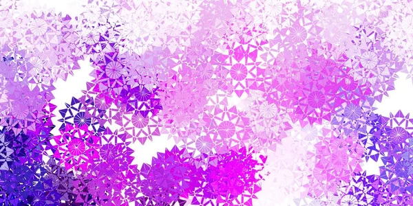 Motif Vectoriel Violet Clair Rose Avec Des Flocons Neige Colorés — Image vectorielle