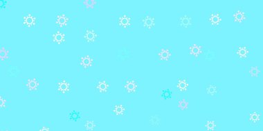 Açık pembe, mavi vektör desenli ve koronavirüs elementli. Biyolojik değişim şekilli soyut çizimler. Karantina olayları için en iyi tasarım.