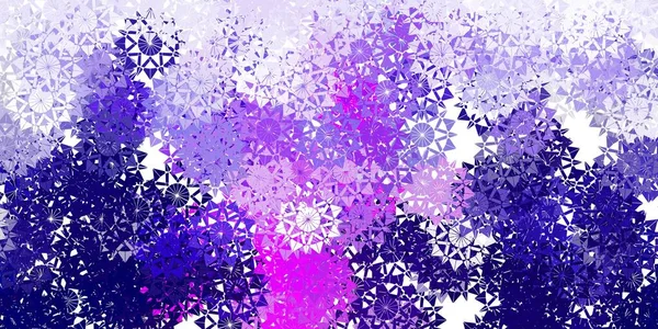 Disposition Vectorielle Violet Clair Rose Avec Beaux Flocons Neige Éléments — Image vectorielle