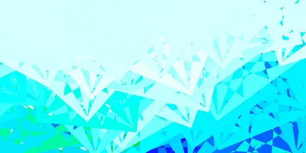 Hellblauer Grüner Vektorhintergrund Mit Dreiecken Prächtige Abstrakte Illustration Mit Dreieckigen — Stockvektor