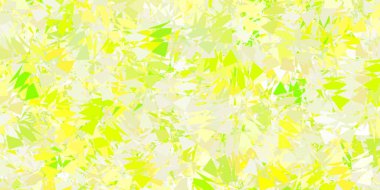 Açık yeşil, üçgenli kırmızı vektör arkaplan. Üçgen şekilleri soyut bir şekilde renk değişimine sahiptir. Reklamlar için şablon.