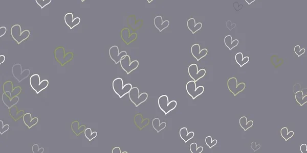 Textura Vectorial Gris Claro Con Corazones Encantadores Diseño Decorativo Borroso — Vector de stock