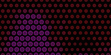 Esrarengiz sembollü koyu pembe, sarı vektör arkaplan. Gotik eğilimli soyut illüstrasyon. Sihir için dizayn, ruhsal olaylar.