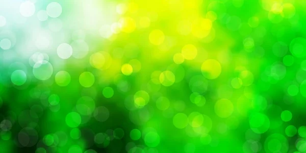 Lichtgroene Gele Vectorachtergrond Met Cirkels Glitter Abstracte Illustratie Met Kleurrijke — Stockvector