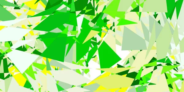 Světle Zelená Žlutá Vektorová Šablona Trojúhelníkovými Tvary Chytrá Abstraktní Ilustrace — Stockový vektor