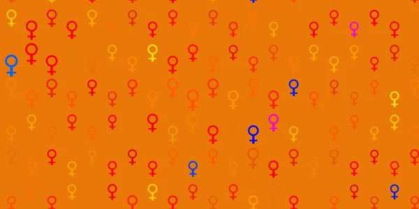 Světlo Oranžové Vektorové Pozadí Symboly Ženy Abstraktní Ilustrace Vyobrazením Ženské — Stockový vektor