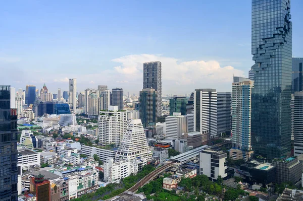 Cityscape Moderních Budov Městské Architektury Letecký Pohled Město Bangkok Thajsku — Stock fotografie