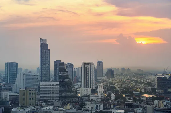 Cityscape Moderních Budov Městské Architektury Letecký Pohled Město Bangkok Při — Stock fotografie