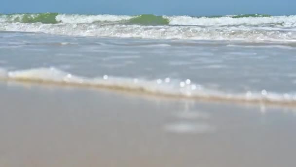 Miękka Fala Piaszczystej Plaży Wakacyjna Koncepcja Tła Aktywności — Wideo stockowe