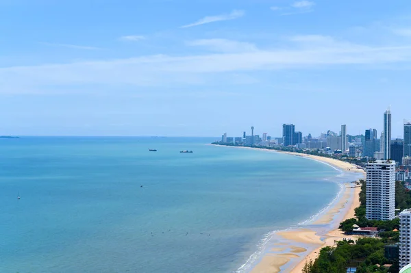 Widok Pattaya Bay Chonburi Tajlandia Popularne Miejsce Plaży Dla Turystów — Zdjęcie stockowe