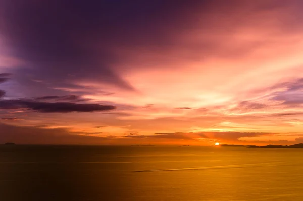 Dreamy Sunset Tropical Sea Pattaya Thailand Beautiful Landscape Seascape Water — Stock Photo, Image