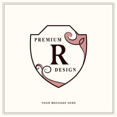 Yaratıcı Monogram. H harfli şablon. Rafine Amblem. Zarif bir logo. Kitap Tasarımı, Marka Adı, İş Kartı, Restoran, Butik, Otel, Davetiye. Vektör illüstrasyonu