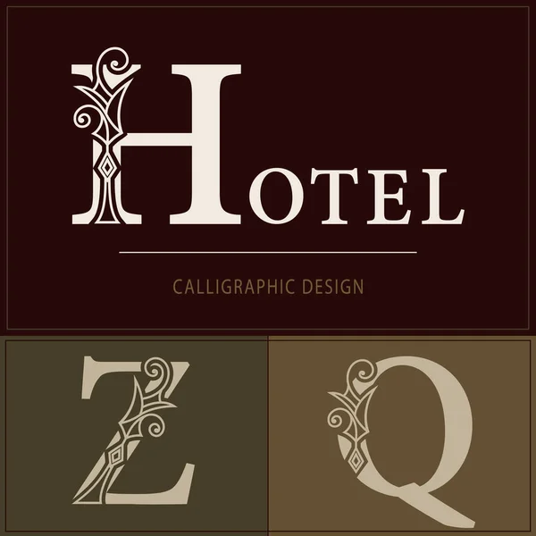 Royal Capital Letra Estilo Elegante Gracioso Design Logotipo Arte Linha — Vetor de Stock