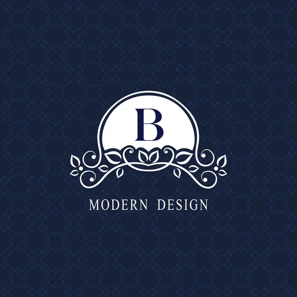 Adorno Vintage Con Elegante Letra Mayúscula Elegante Emblema Real Logo Ilustración de stock